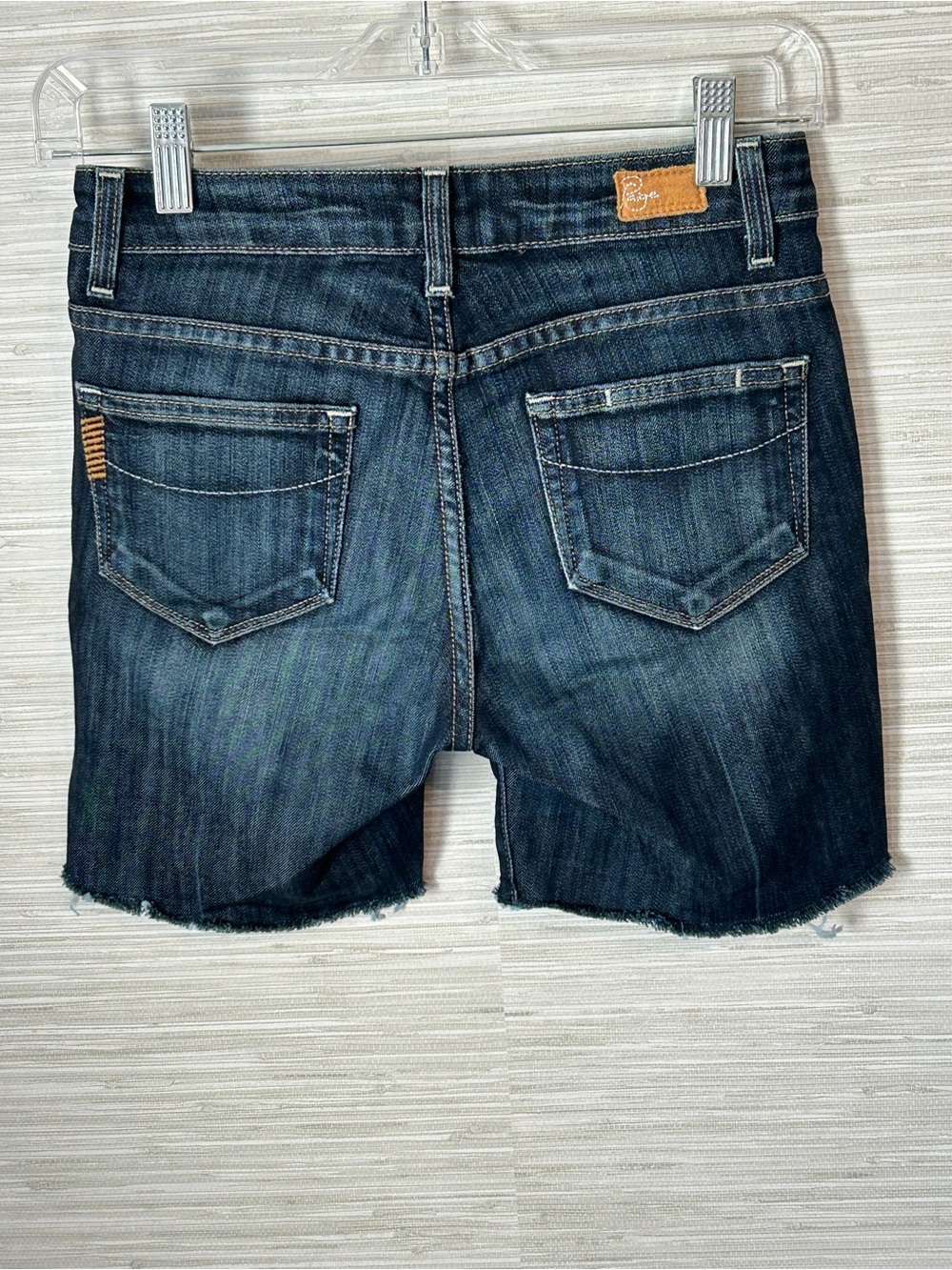 Paige Premium Denim Bermuda Shorts Distressed Bootcut Altered EUC - Picture 2 of 13